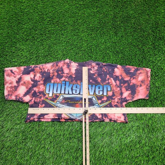 Vintage Quiksilver Cropped Shirt Women Medium 19x11 Bleached - Picture 3 of 14